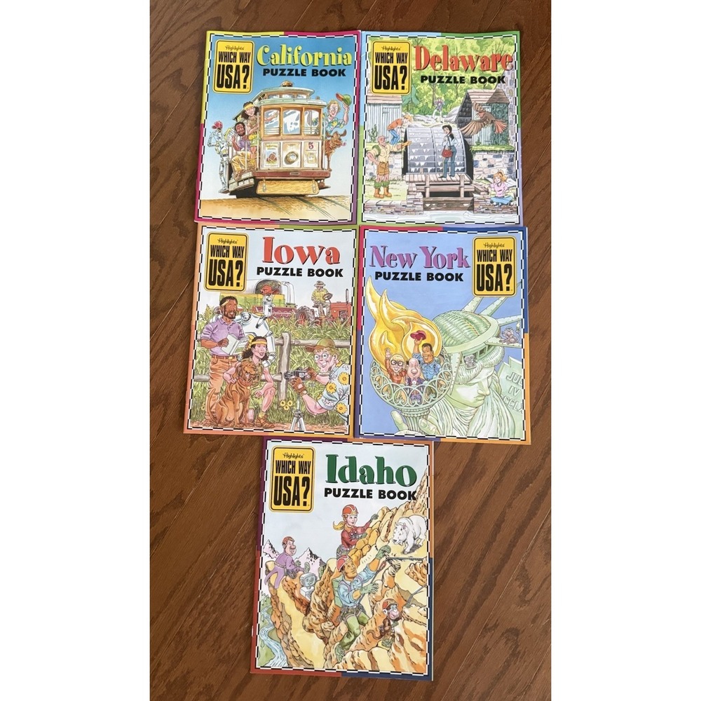 LOT of 5 Highlights Magazines Which Way USA Various States Activity Puzzle Books